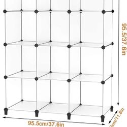 HOMIDEC Closet Organizer, 12-Cube Closet Organizers and Storage, Portable Cube Storage Organizer, Closet Shelves for Kids, Closet, Bedroom, Bathroom, 