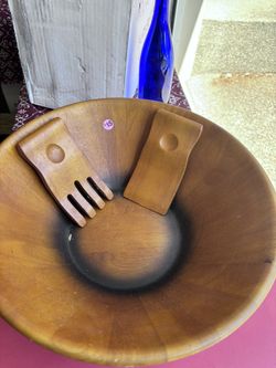 Wooden Salad Bowl Set