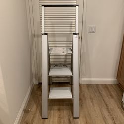 NEW-Slimline Aluminum Telescoping 3 Step Folding Ladder