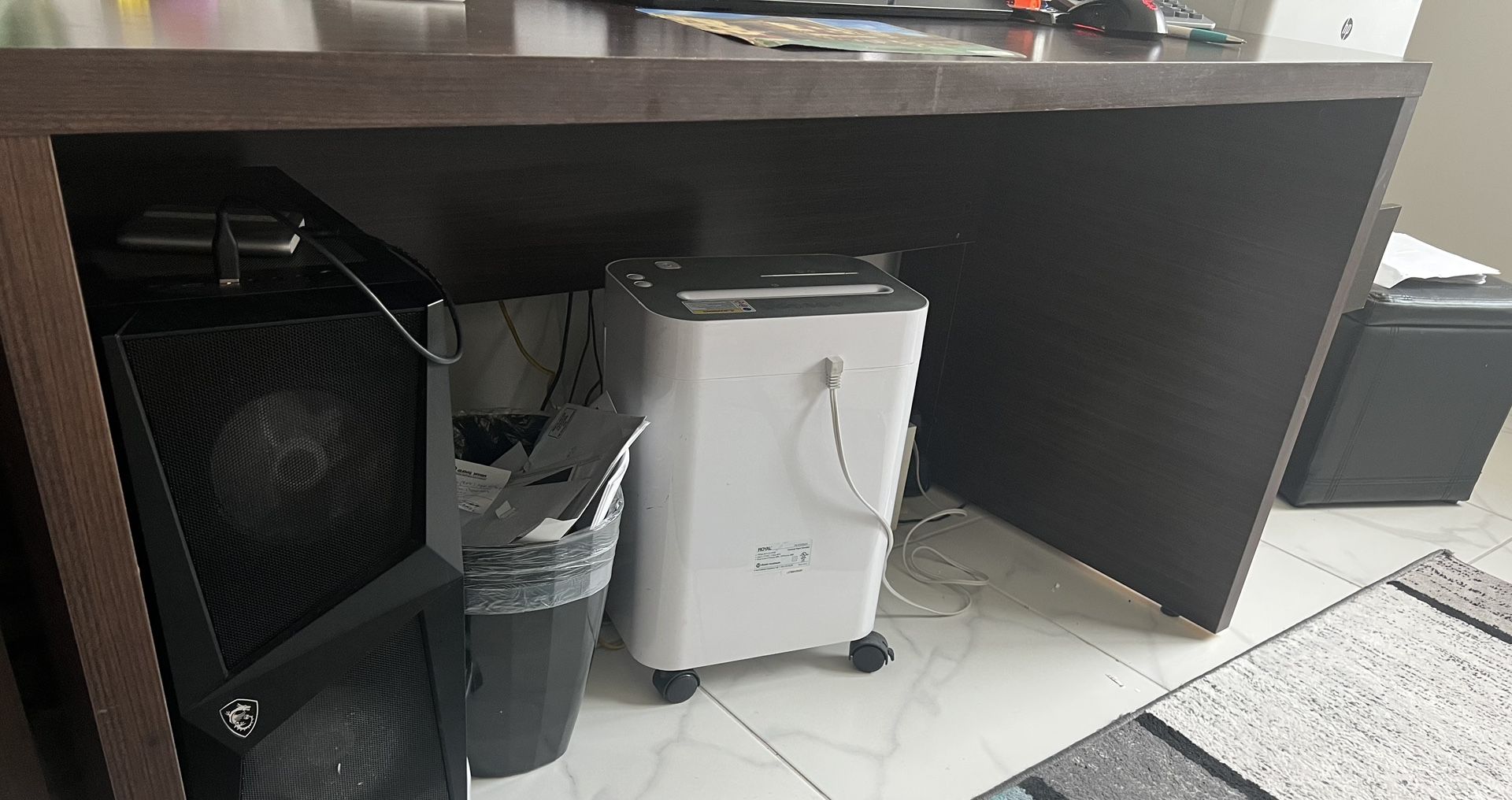 Desk and file cabinet