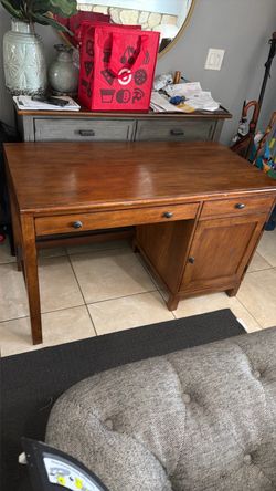 Ethan Allen Solid Wood Writing Desk with Drawers