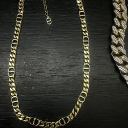 Christian Dior Thin Chain Link Gold Finish