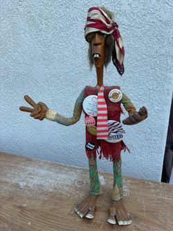 Very Rare Vintage Custom Made Wooden Hippie Guy