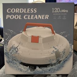 2025 Cordless Robotic Pool Cleaner - 120 Mins Automatic Pool Vacuum for Above Ground Pool & In -Ground Flat Pools up to 1000 Sq.Ft, Robot Pool Cleaner