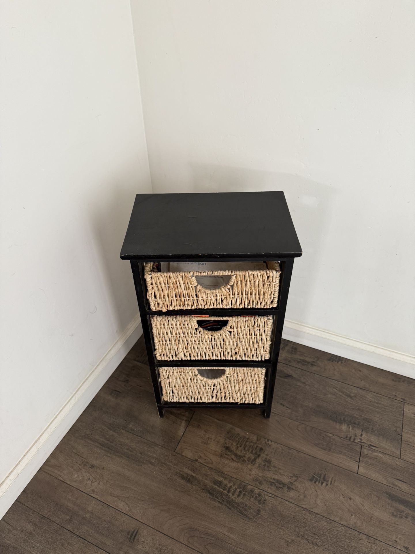 Black Wood End Table