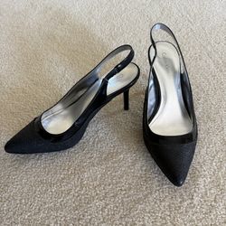 Calvin Klein Versatile Black Sling Back Heels - New 