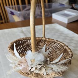 WIVKER FLOWER GIRL BASKET- HANDMADE