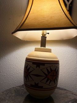 Southwestern Ceramic Table Lamp with Shade
