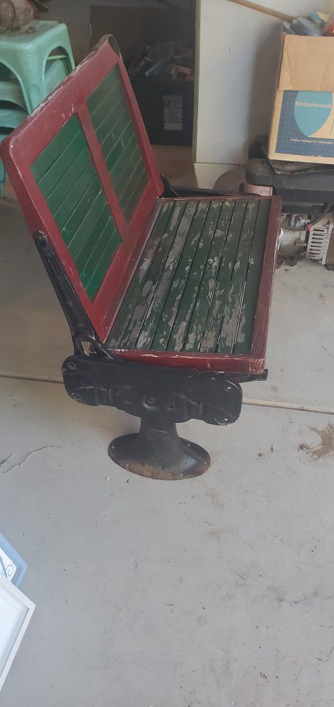 Vintage Trolley Or Train Bench