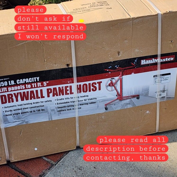 Drywall Panel Hoist / Lift Brand New In Box Unopened