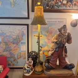 Green & Gold Botanical Metal Table Lamp - VERY TALL