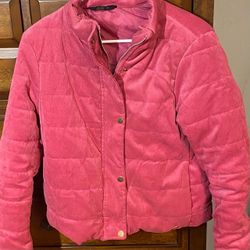 Y2K JLO Jennifer Lopez Pink Corduroy Puffer Jacket – Size M