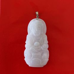 Jade With 14 K White Gold 