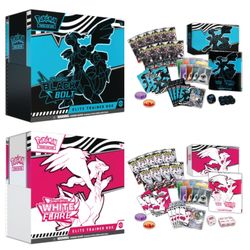 Pokemon TCG Black Bolt And White Flare Elite Trainer Boxes Both Included NEW