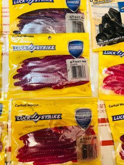 10 Pks Curly tail Plastic Worms for Bass Fishing, lures.