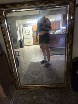 Large Wall Mirror with Ornate Gold Frame