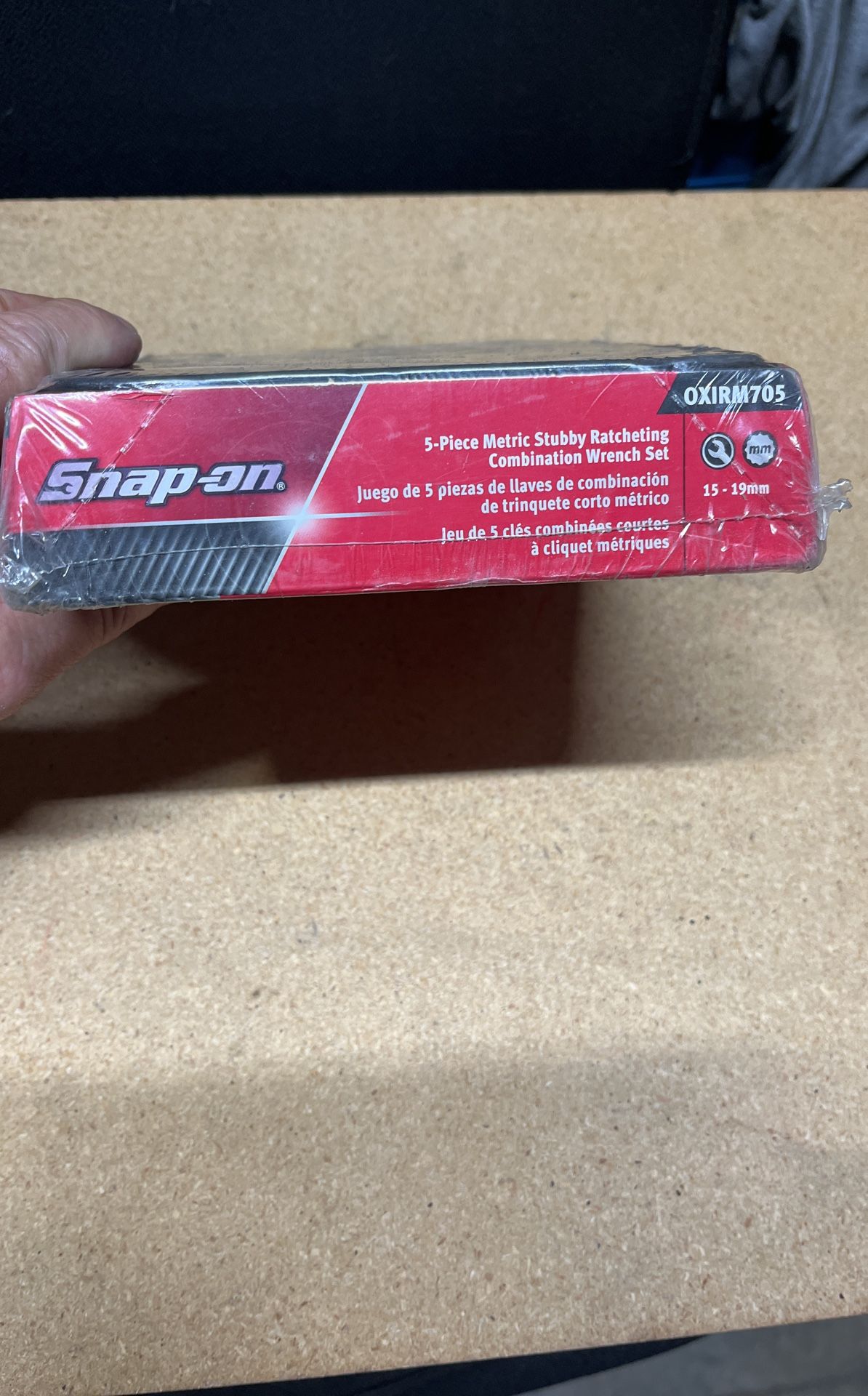 NEW SNAP ON 5pc Metric Stubby Ratcheting Combination Wrench Set OXIRM705 15-19 mm