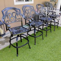 Cast Aluminum Patio Barstools/ Outdoor Bar Stools 