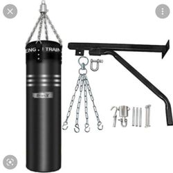 DripeX Hanging Punching Bag - Black with Silver Stripes