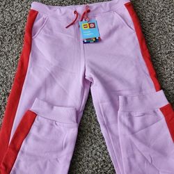 LEGO Target Jogger Pants Youth Medium Pink Red Stripe Limited Edition