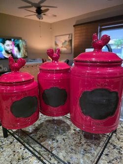 Rooster coffe/sugar canisters ser