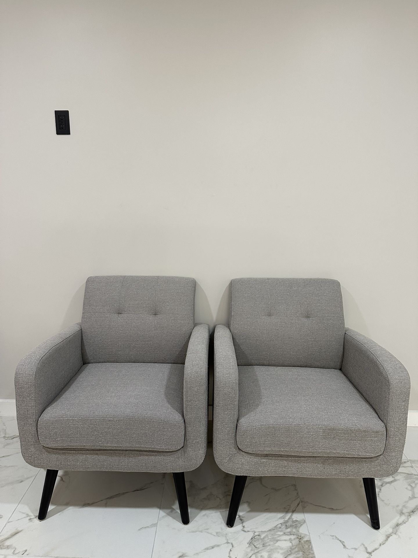 Set of 2 Gray Accent Chairs – Like New!