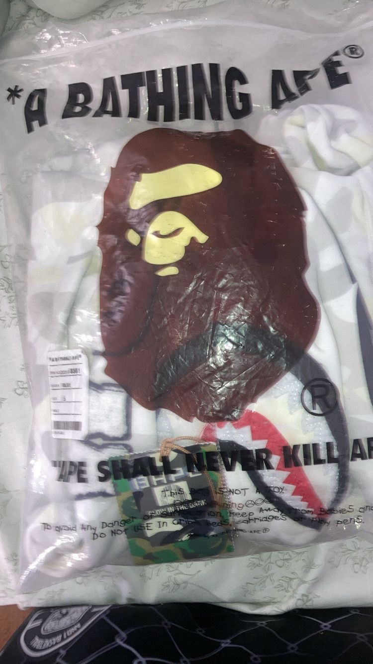 White Glow In The Dark Bape Hoodie