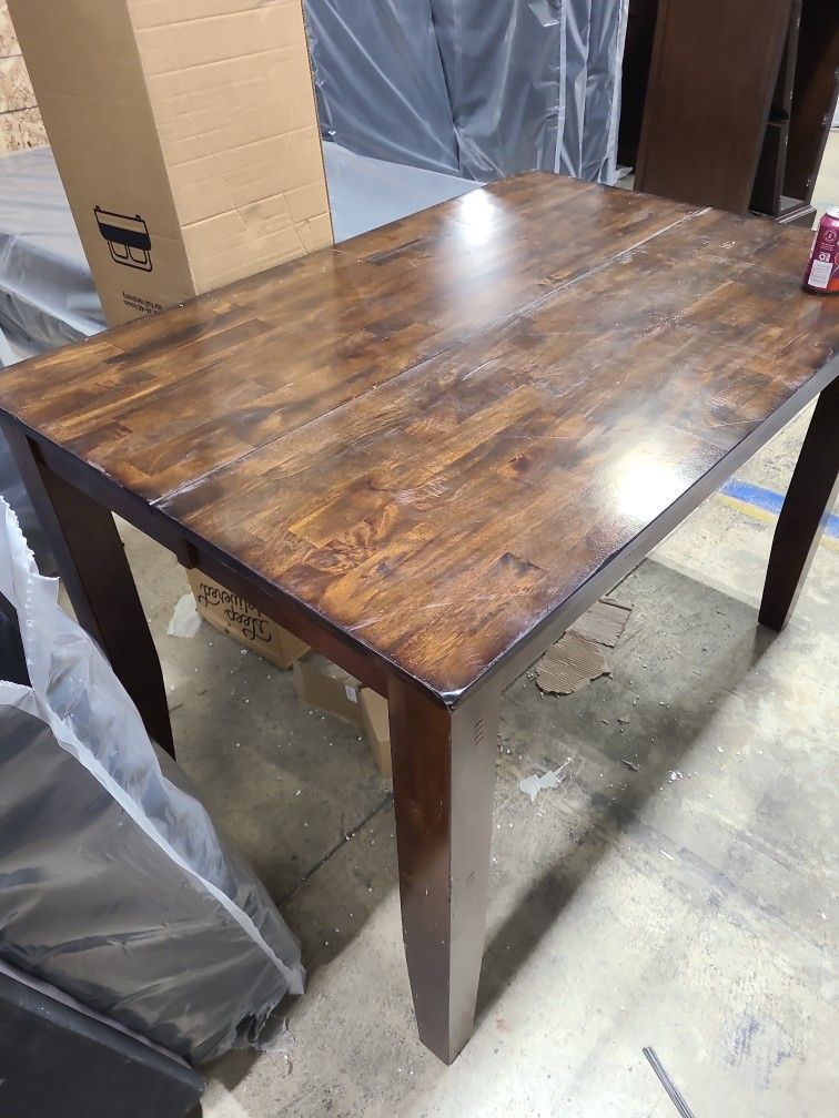 Solid Mango Wood Counter Table With Leaf