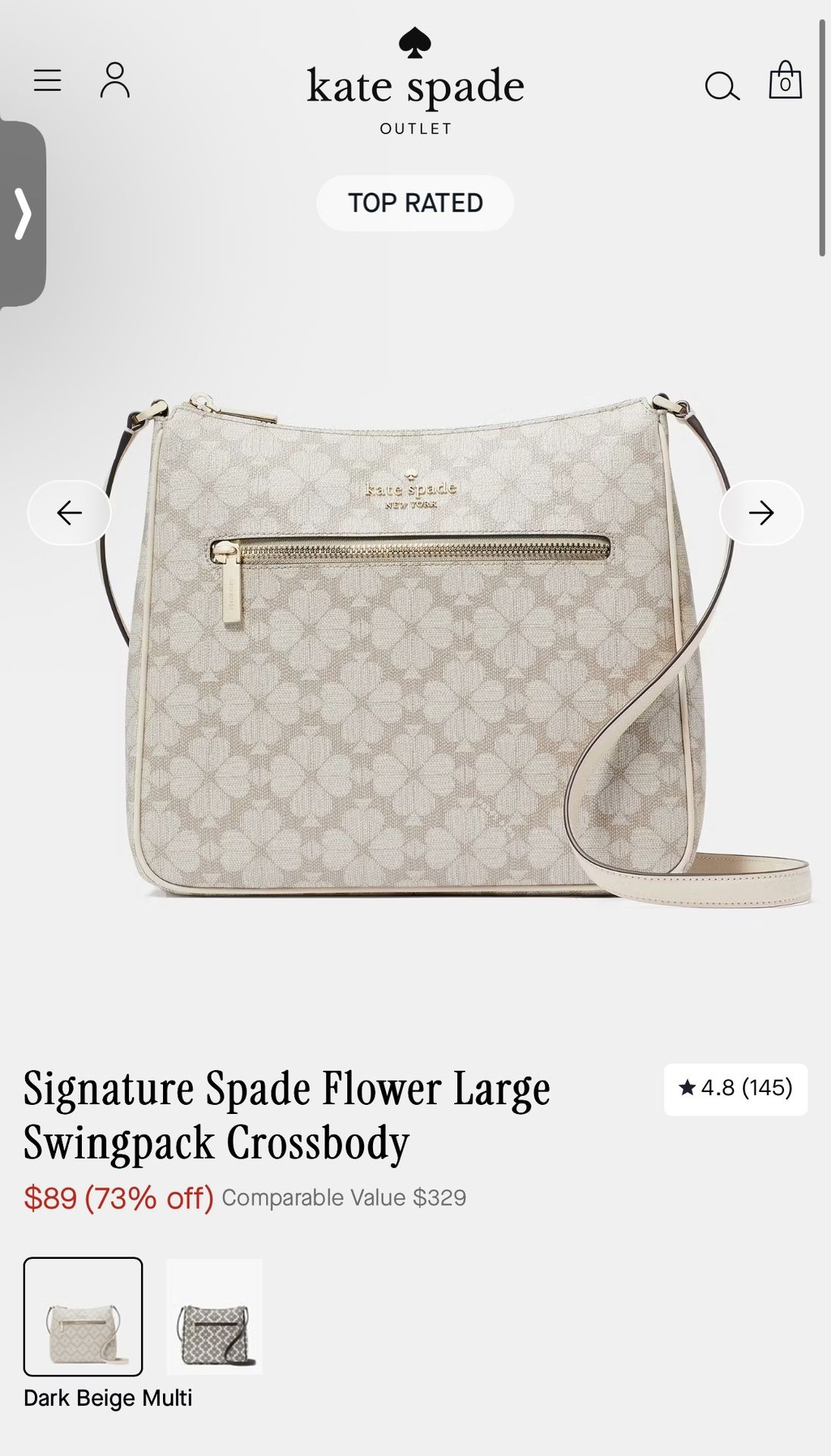 (NEW!) KATE SPADE Flower Large Swingpack Crossbody