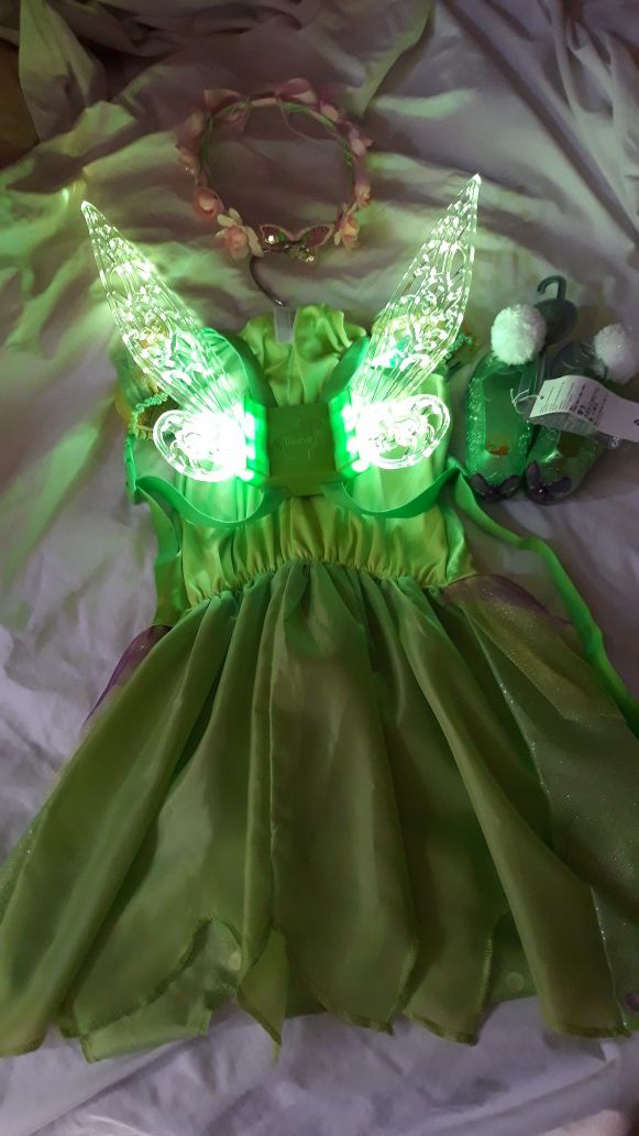 Tinkerbell complete costume, dress, glow wings shoes, headpiece all for only $38.00