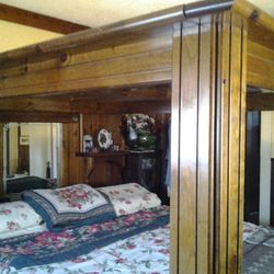 Canopy waveless water bed, with or without foam mattress , With Heater.  In Storage , But Was In Good Condition With No Patches Or Leaks.  )