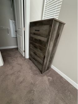 King size bed frame/chest dresser and nightstand