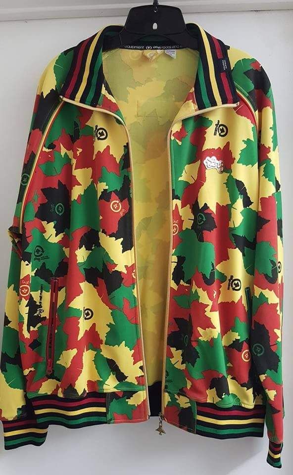 LRG (Lifted Research Group) Rasta Color Leaves Jacket - Men's Size Large