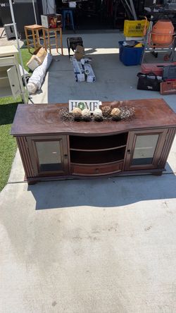 Dark Wood TV Stand Media Console