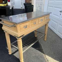 kitchen island consult table butcher block