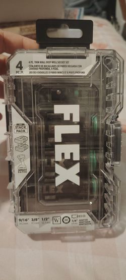 FLEX 4-Piece Thin Wall Deep Well Socket Set