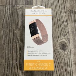 Metal Mesh Stainless Steel Watch Band Compatible with Fitbit Charge 4/ Charge 3/ Charge 3 SE Smart Watch