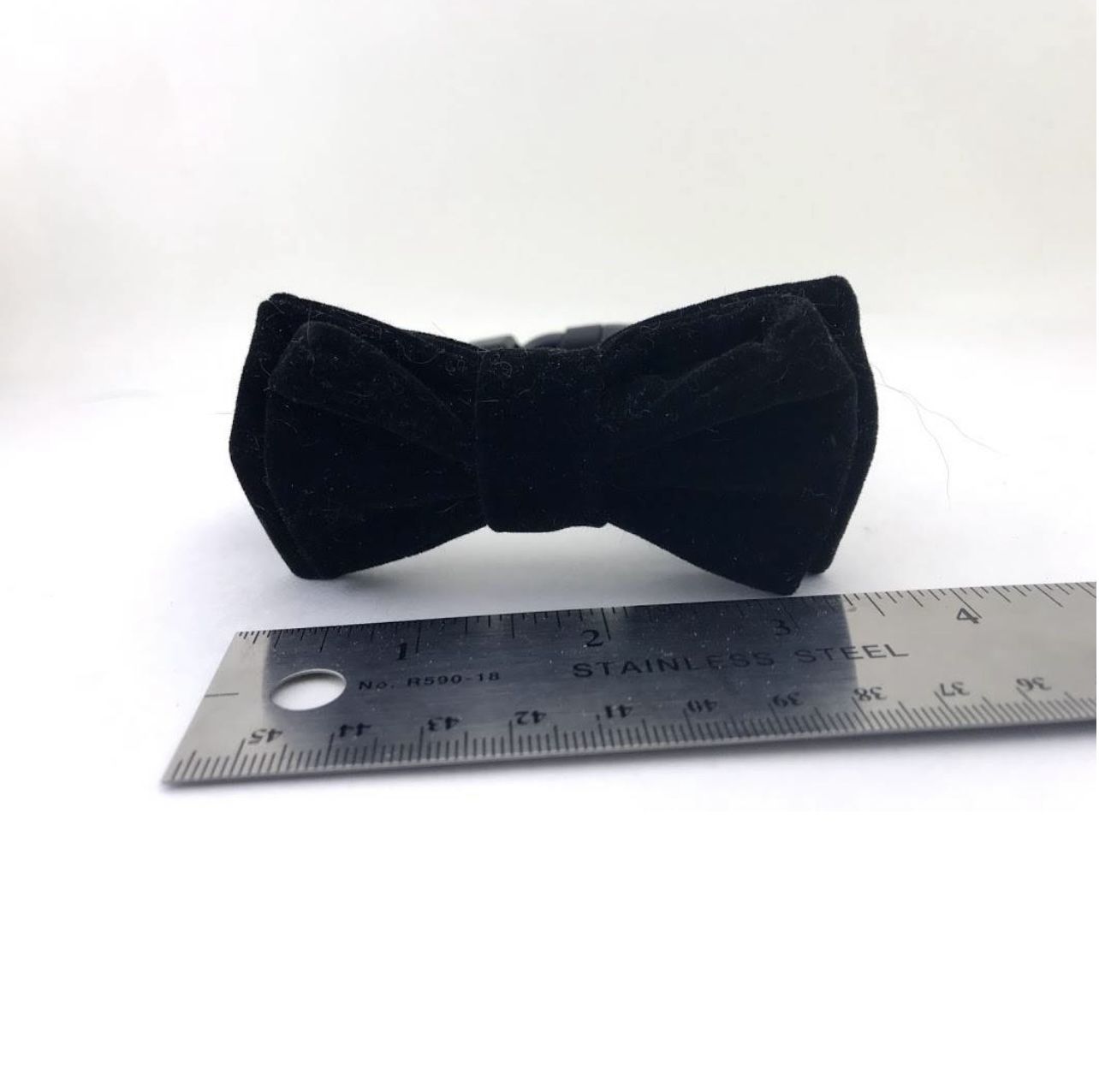 Hand Made mb Black Velvet Dog Bow Tie