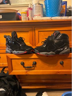 Size 12 with box retro 8 black gym red grey wolf