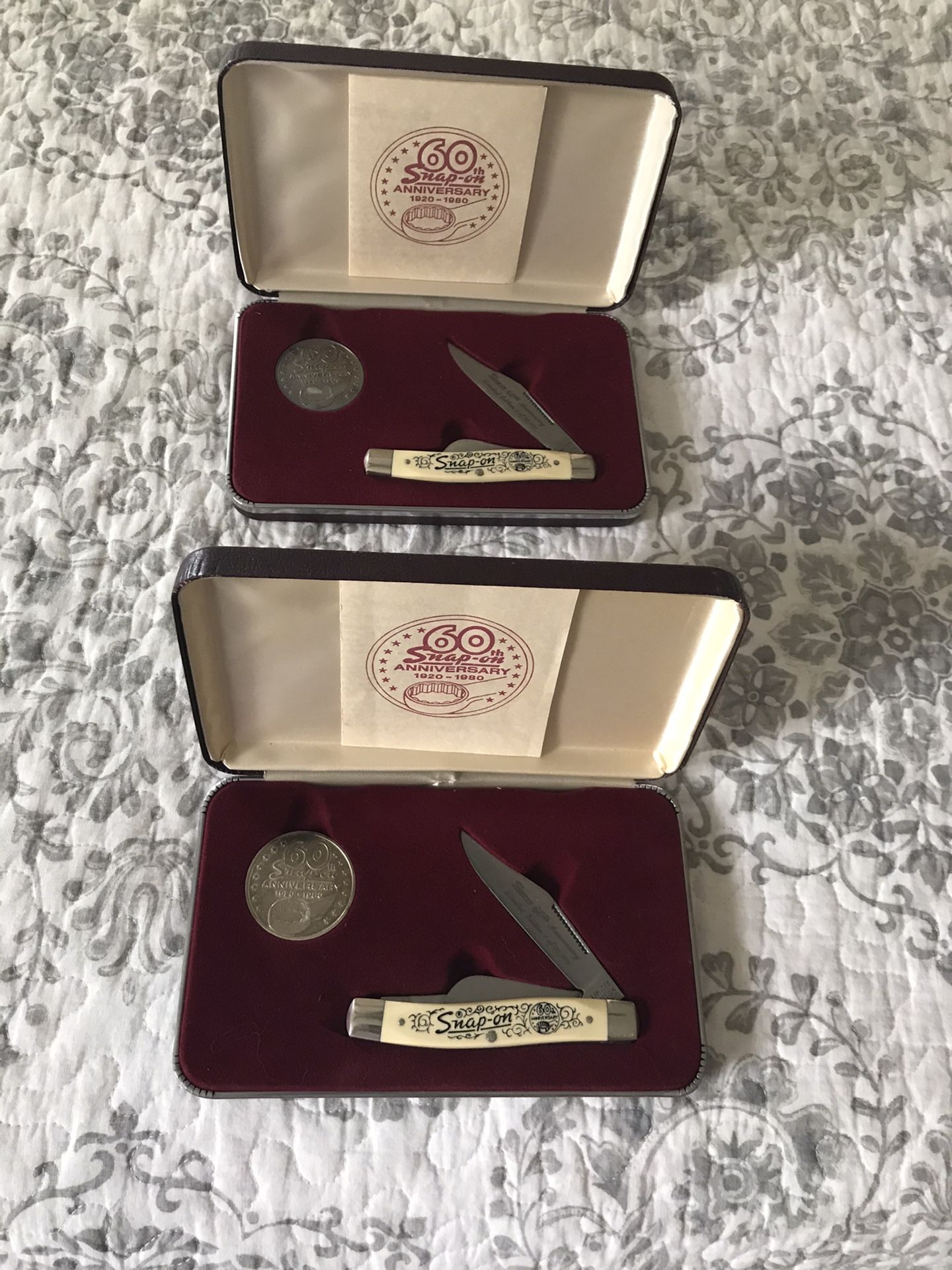 60th Anniversary Snap-On Tools Commemorative Pocket Knives. Made In USA2 