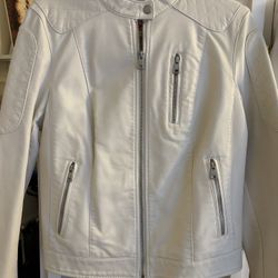 White Leather Levi Jacket