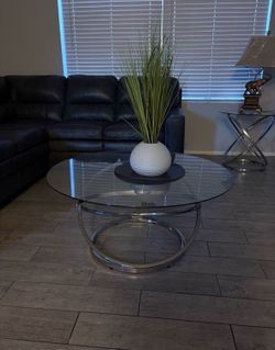 3 glass tables