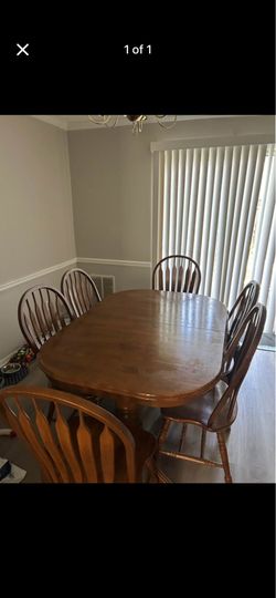 Solid Wood Dining Table Set(6 chairs)