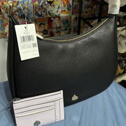 Brand New Authentic Kate Spade Large Shoulder Bag with Matching Wallet