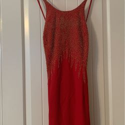 Beautiful Red Gown with Gold beads in the front