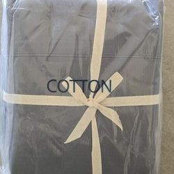 Queen Sheet Set 100% Cotton Dark Grey 