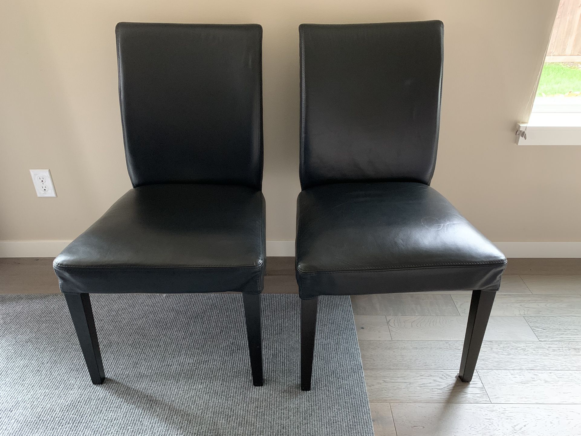 IKEA - HENRIKSDAL Leather Chairs (pair)