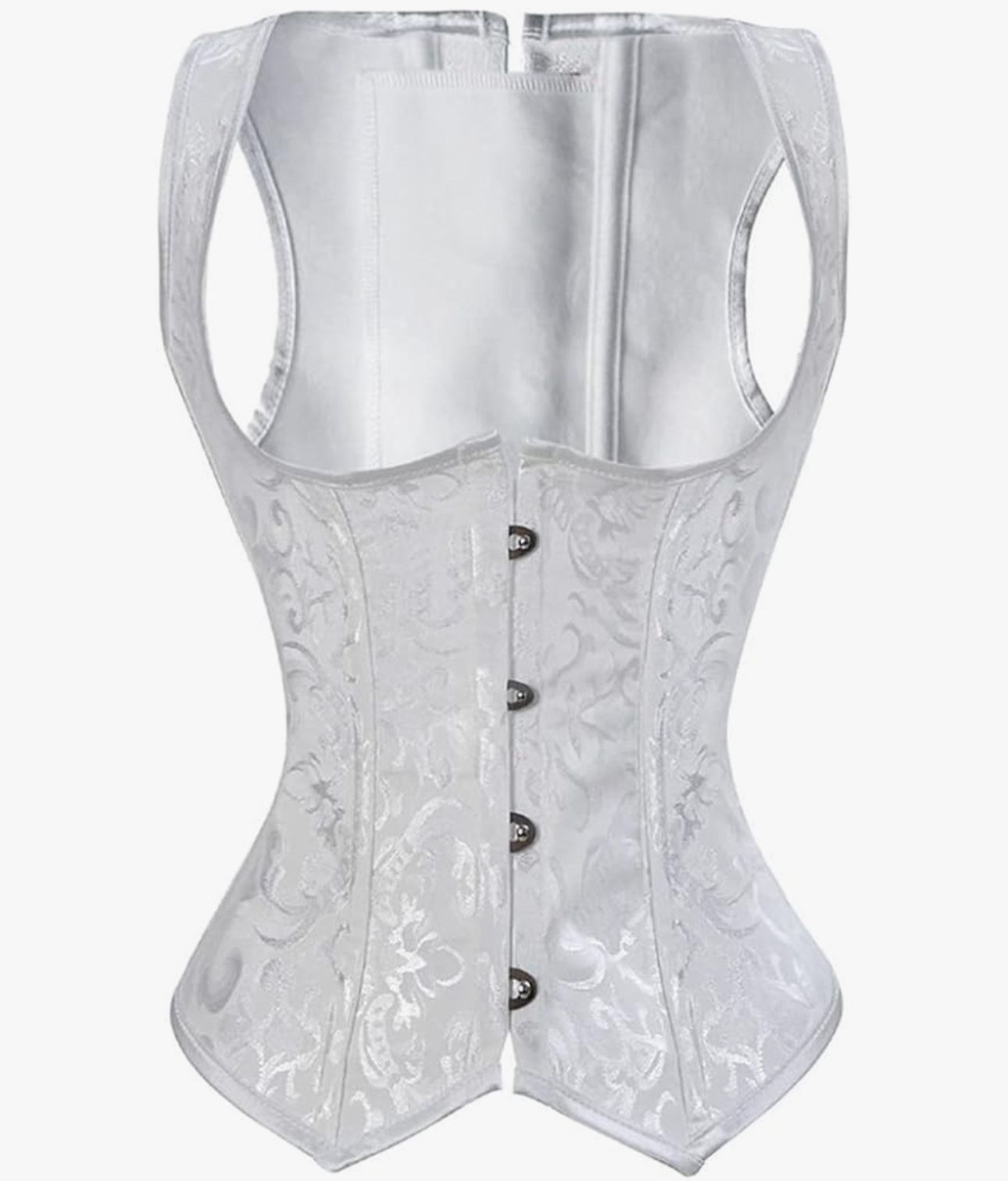 White xL Women's Steampunk Vintage Renaissance Bustier Corset Tank Top