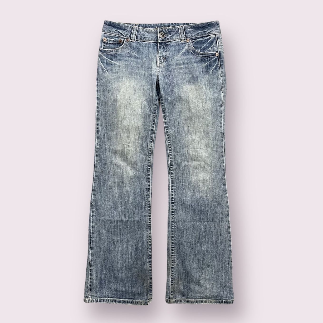 AMERICAN EAGLE Vintage Y2K Faded Low Rise Boyfriend Wide Leg Bootcut Long Jeans