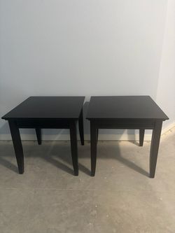 Pair of Espresso Wood End Tables